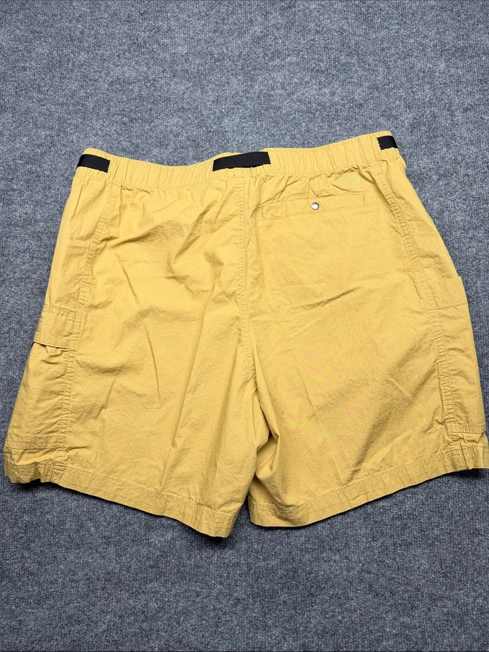 The North Face Men's Mustard Cargo Shorts with Black Belt